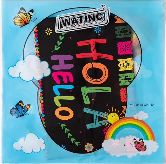WATINC Spanish Words Phrases Poster - 16pcs Spanish Posters Set Classroom Decorations, Preschool Bilingual Study Learning Materials Teacher Supplies, Educational Language Bulletin Board (Black Scrawl)