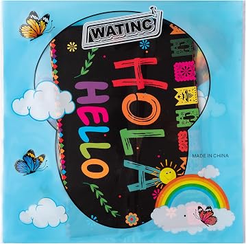 WATINC Spanish Words Phrases Poster - 16pcs Spanish Posters Set Classroom Decorations, Preschool Bilingual Study Learning Materials Teacher Supplies, Educational Language Bulletin Board (Black Scrawl)