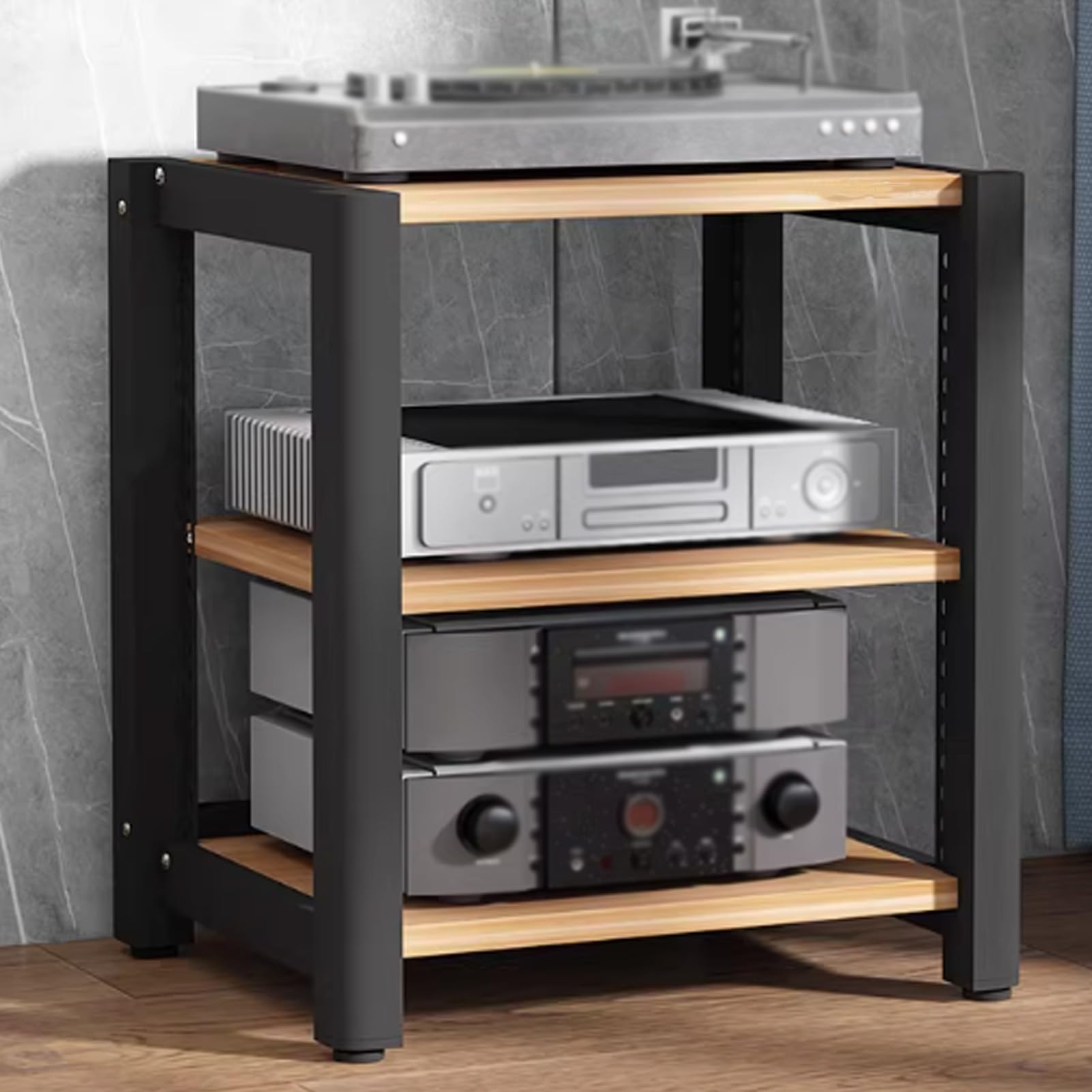 Armoire de rangement pour appareils électroniques support bois réglable