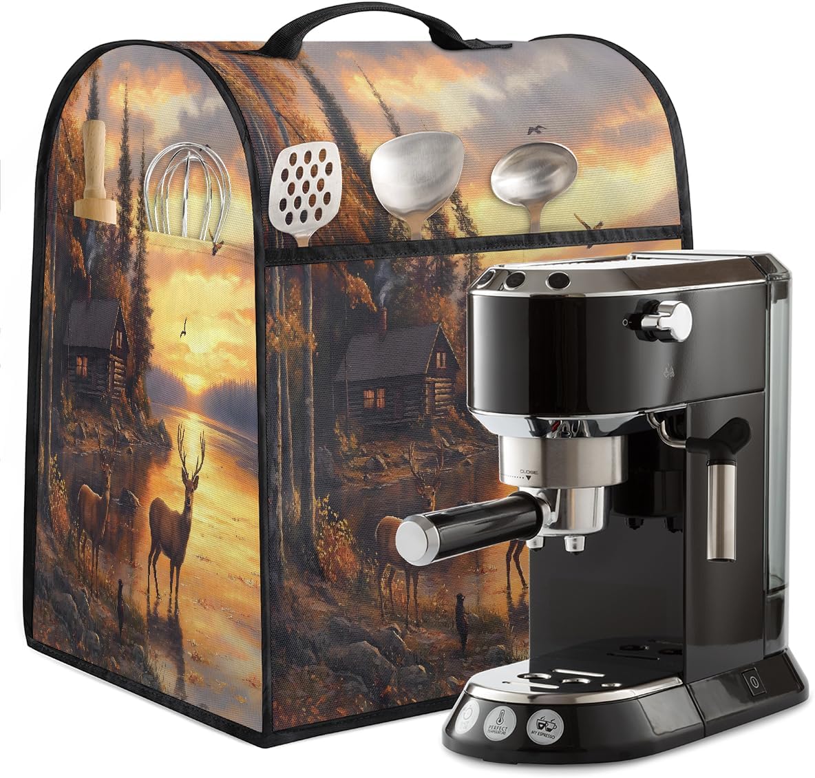 Forests Deer Fall Decor Kitchen Aid Mixer Cover Compatible with 6-8 Quarts Stand Mixer Dust Cover with Zipper Pocket Kitchen Aid Mixer Accessories Kitchen Appliance Organizer Bag