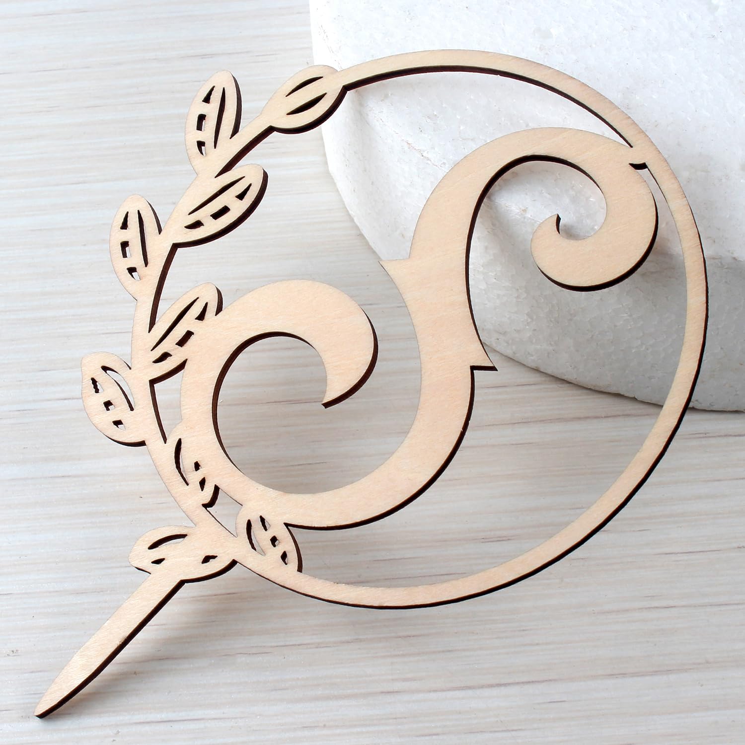 LINGTEER Tortenaufsatz aus Holz, personalisierbar, Buchstabe S, perfekt für Geburtstag, rustikal, Hochzeit, Jahrestag, Geschenk, Andenken, Party-Dekoration