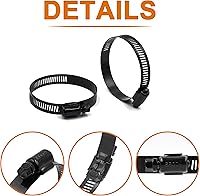 Vista 3 de ISPINNER 4 abrazaderas de manguera de engranaje helicoidal de acero inoxidable ajustable de 4 pulgadas, rango de tamaño de 3.071-4.016 in