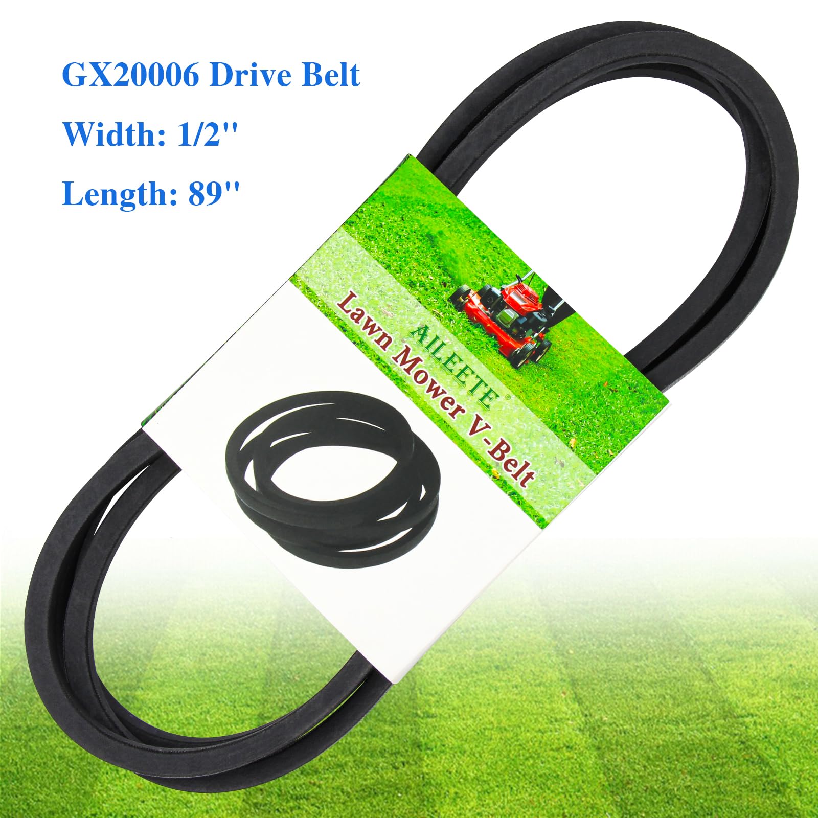GX20006 UC30568 - Correa de transmisión de 1/2 x 89 pulgadas para John Deere D110, D120, D125, D130, D140, D155, D160, D170, L110, L111, L118, L120006 , L130 Cortacésped de tractor de césped