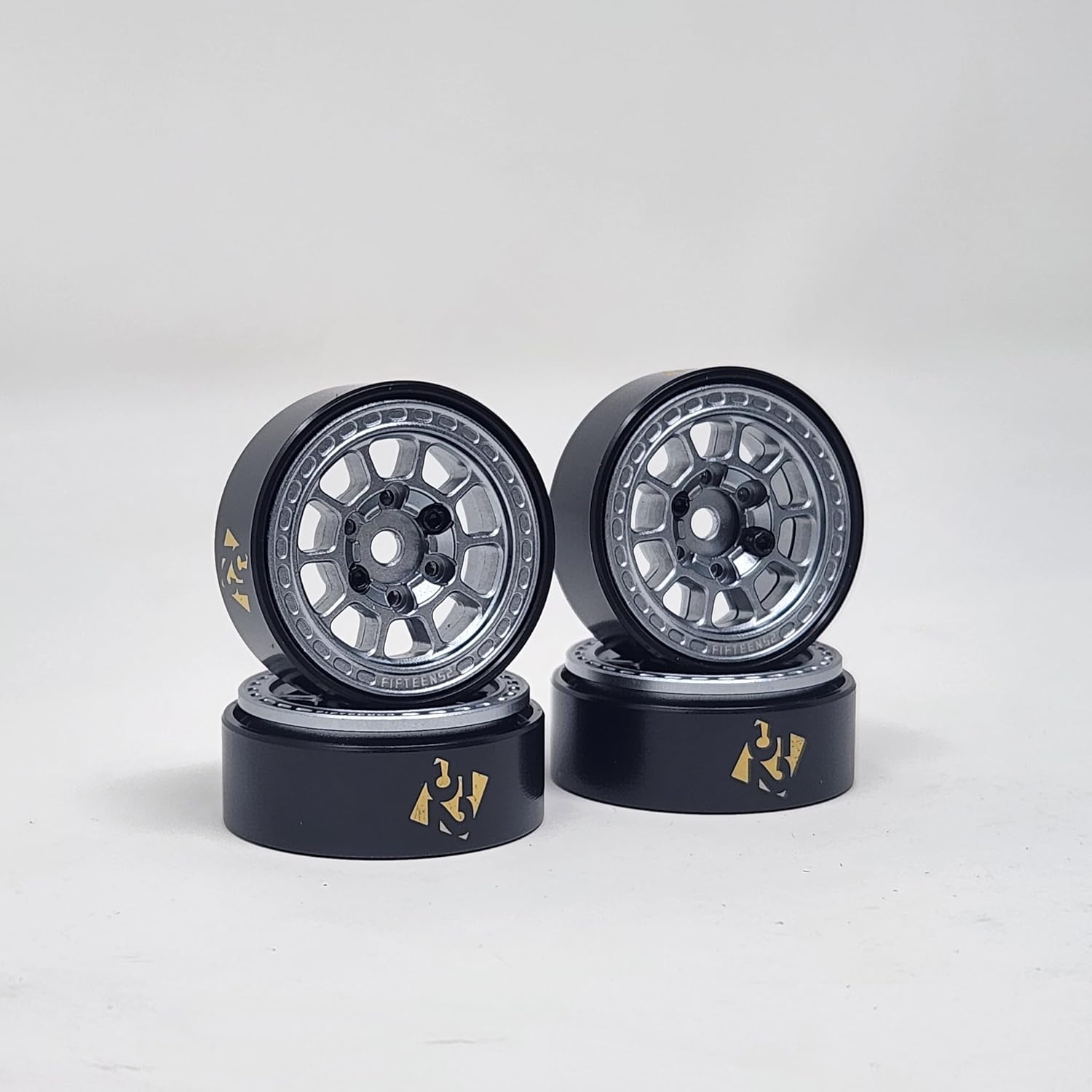 LGRP® FIFTEEN52® Traverse MX Series 1.0" Beadlock Wheels, (Satin Gray), 28mm (1.1") x 31mm x 13mm (4 Wheels Per Order) Compatible with 1/24 Scale RC Axial SCX24, Element, Enduro, URUAV, LGF52101