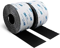 Vista 6 de Cinta autoadhesiva de gancho y bucle de 1 pulgada x 10 pies, fabricada con 3M 9448, sujetadores de tela de nailon entrelazados, cinta adhesiva