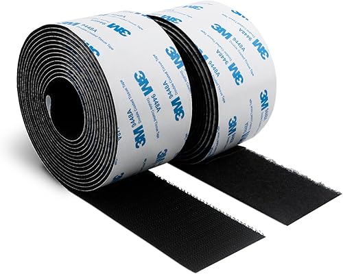 Miniatura 10 de 3M Cinta autoadhesiva de gancho y bucle, 2 pulgadas x 20 pies de longitud, 9448A, cierre de tela de nailon entrelazado, cinta de cinta de adhesión