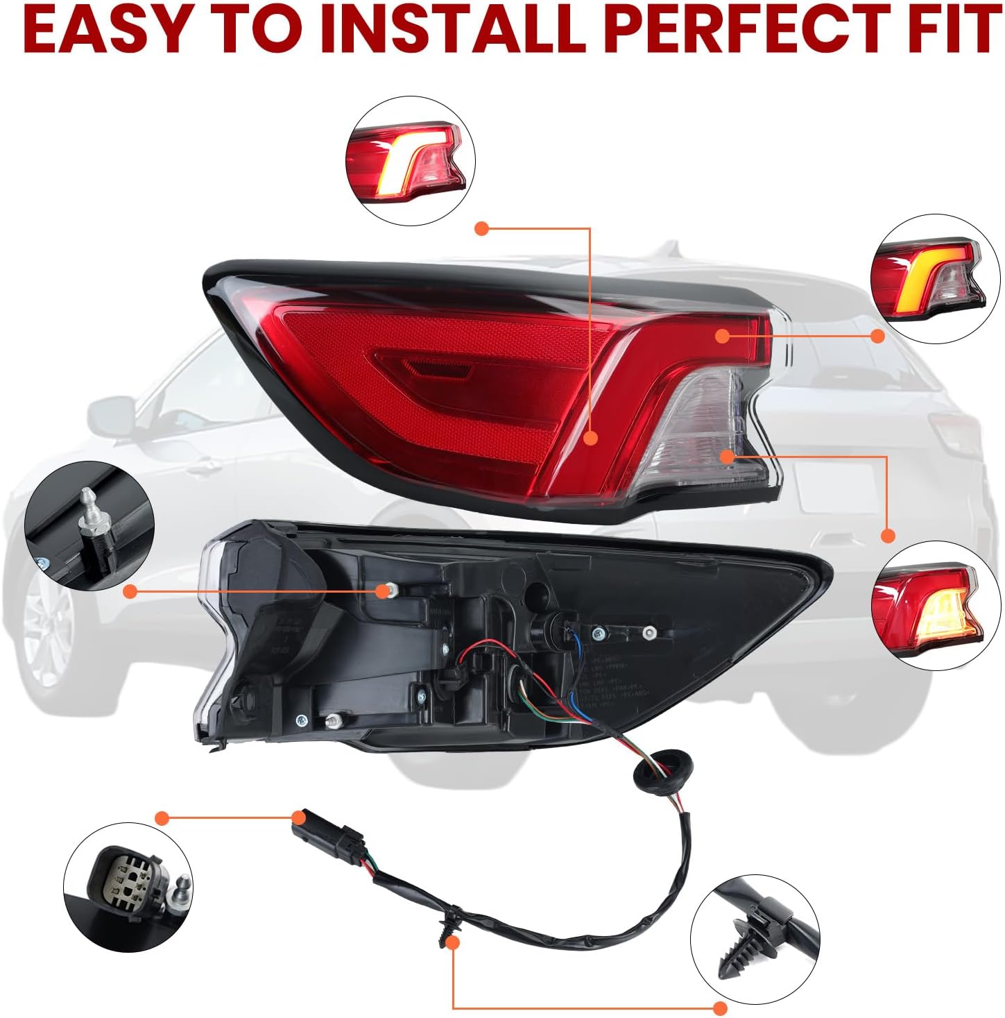 Tail Light Outer Rear Lamp For Ford Escape 2020 2021 2022 LJ6B13405 (Left Driver Side)