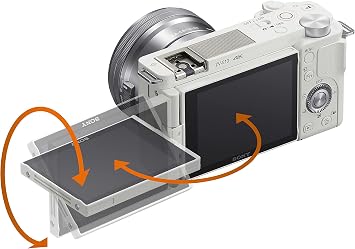 Sony Alpha ZV-E10 - APS-C Interchangeable Lens Mirrorless Vlog Camera Kit - White