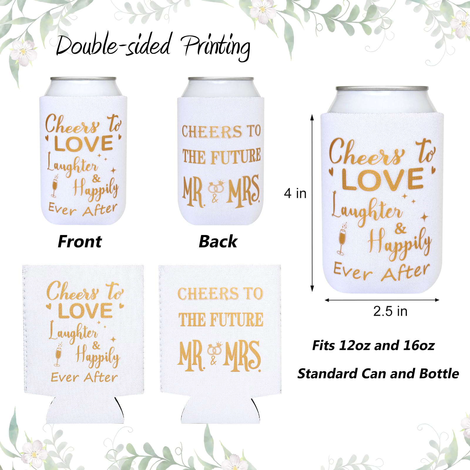 Bachelorette Party Decorations Xumbtvs Wedding Can Cooler Sleeves - 50 Pack  Black Neoprene Drink Holders For Wedding Parties Wedding Can Coolers, image size:1600x1600