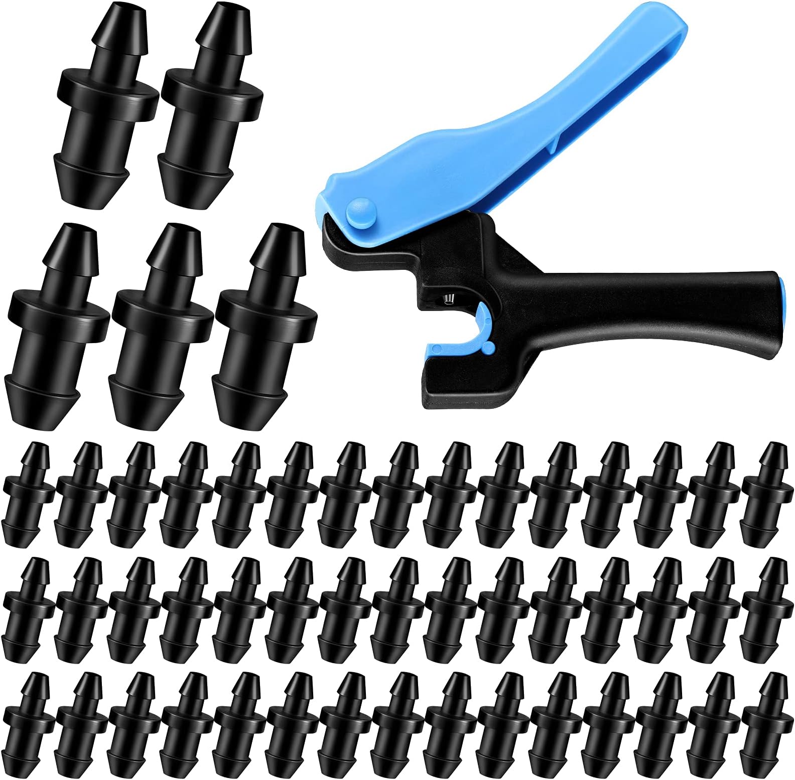 Honoson 51 Pcs Drip Irrigation Hole Punch Tool Set, Drip Irrigation Punch Tool 50 Pcs 1/4 Inch Goof Plugs for Outdoor Garden Lawn Pipe System Hose Tubing(Fresh Style)