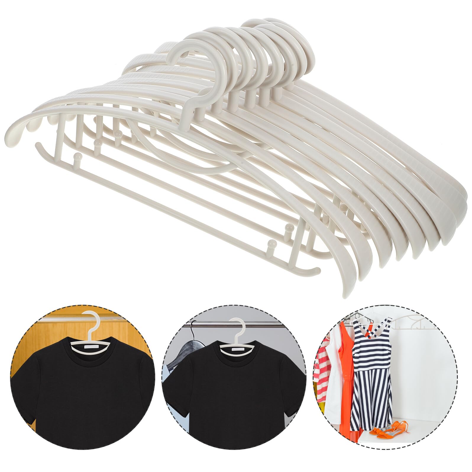 VICASKY Grucce Antiscivolo Design Resistente All'usura e Spalle Larghe Set da 10 in Plastica per Vestiti e Maglioni per Armadio