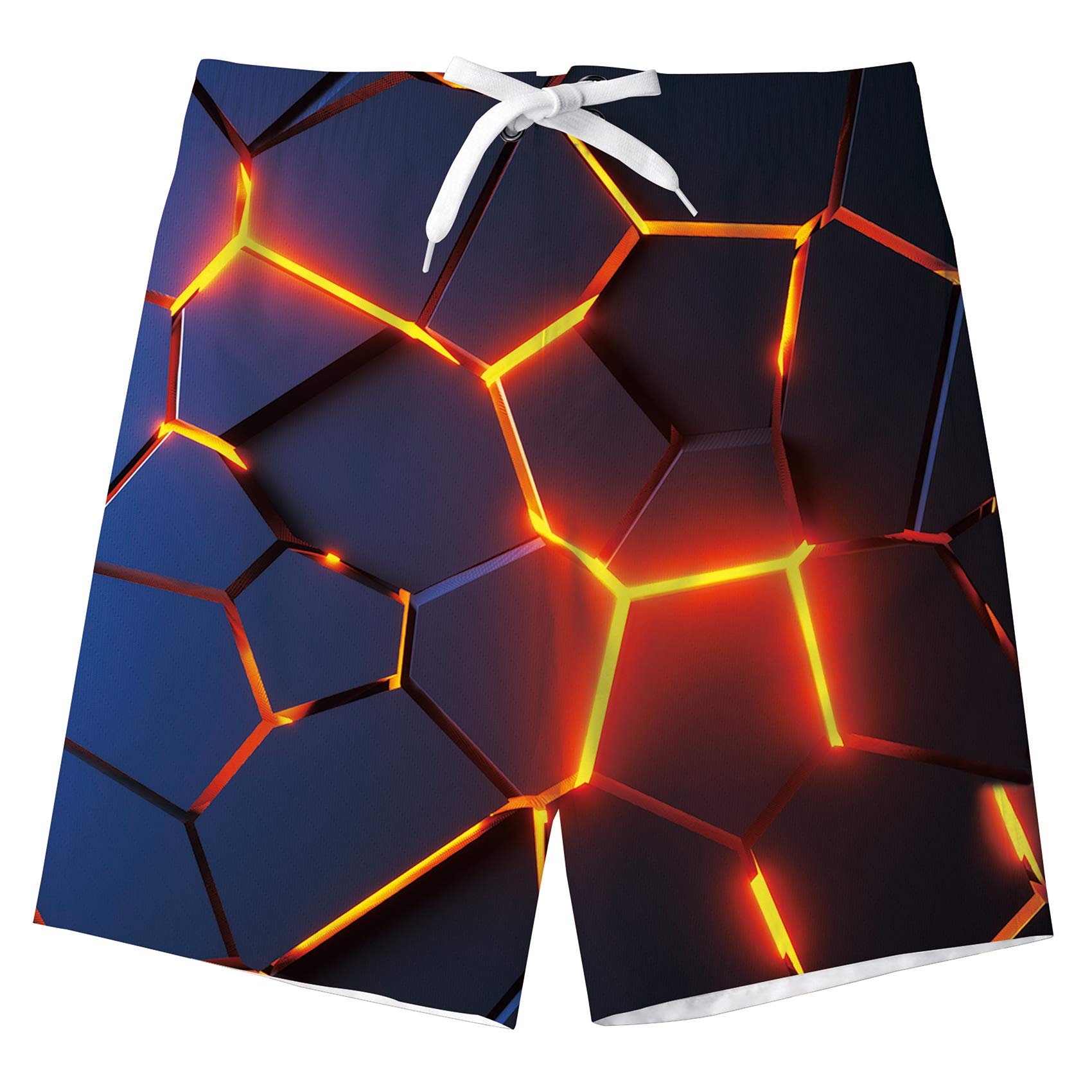 TUONROAD Niño Bañador Natación 3D Secado Rápido Ropa de Playa Hawaiano Pantalones Cortos con Bolsillos Laterales 5-16 Años