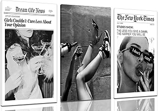 Trendy The New York Times Wall Art 12x16in Framed, Black and White Elega...