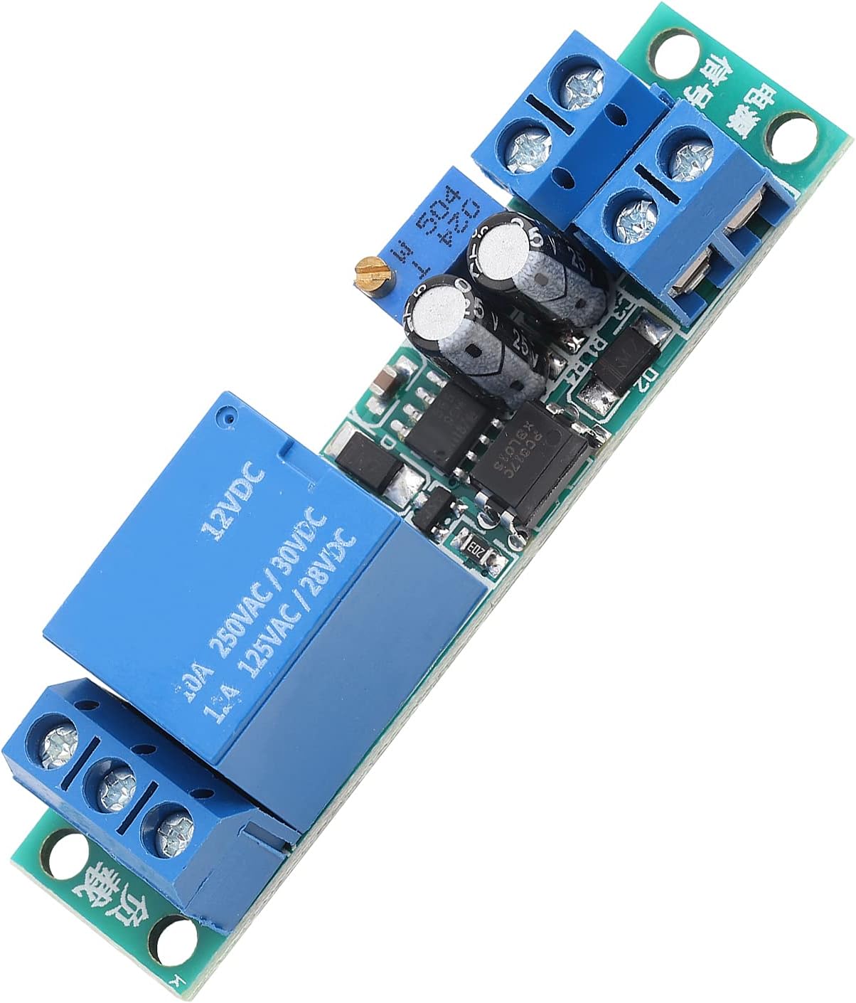 DC 12V Delay Relay Module with Adjustable Timer, Switch Module for Turn On/Off Control, Opto-couplers Isolator, 0-25 Second Delay Timer Board
