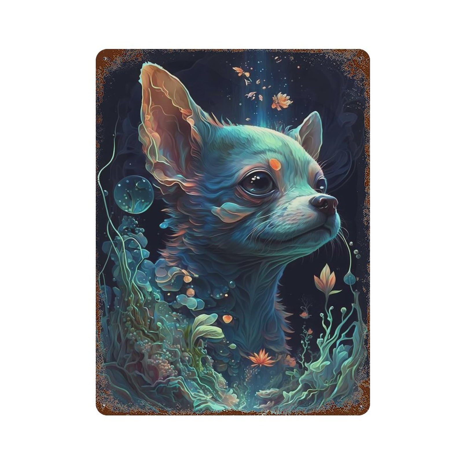 Chihuahua Dog Retro Metal Sign 15.7"x11.8", Shabby Chic Decor for Garage, Pub Or Kitchen