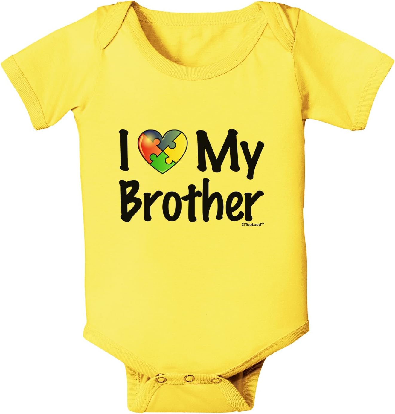 TOOLOUD I Heart My Brother - Autism Awareness Baby Romper Bodysuit