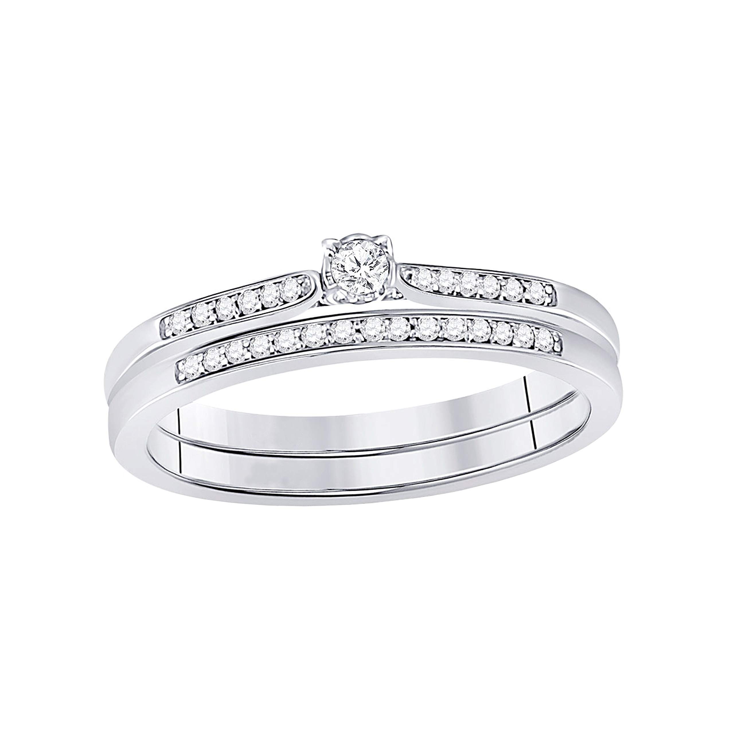 DazzlingRock Collection 10 quilates oro blanco redonda G-H Diamond