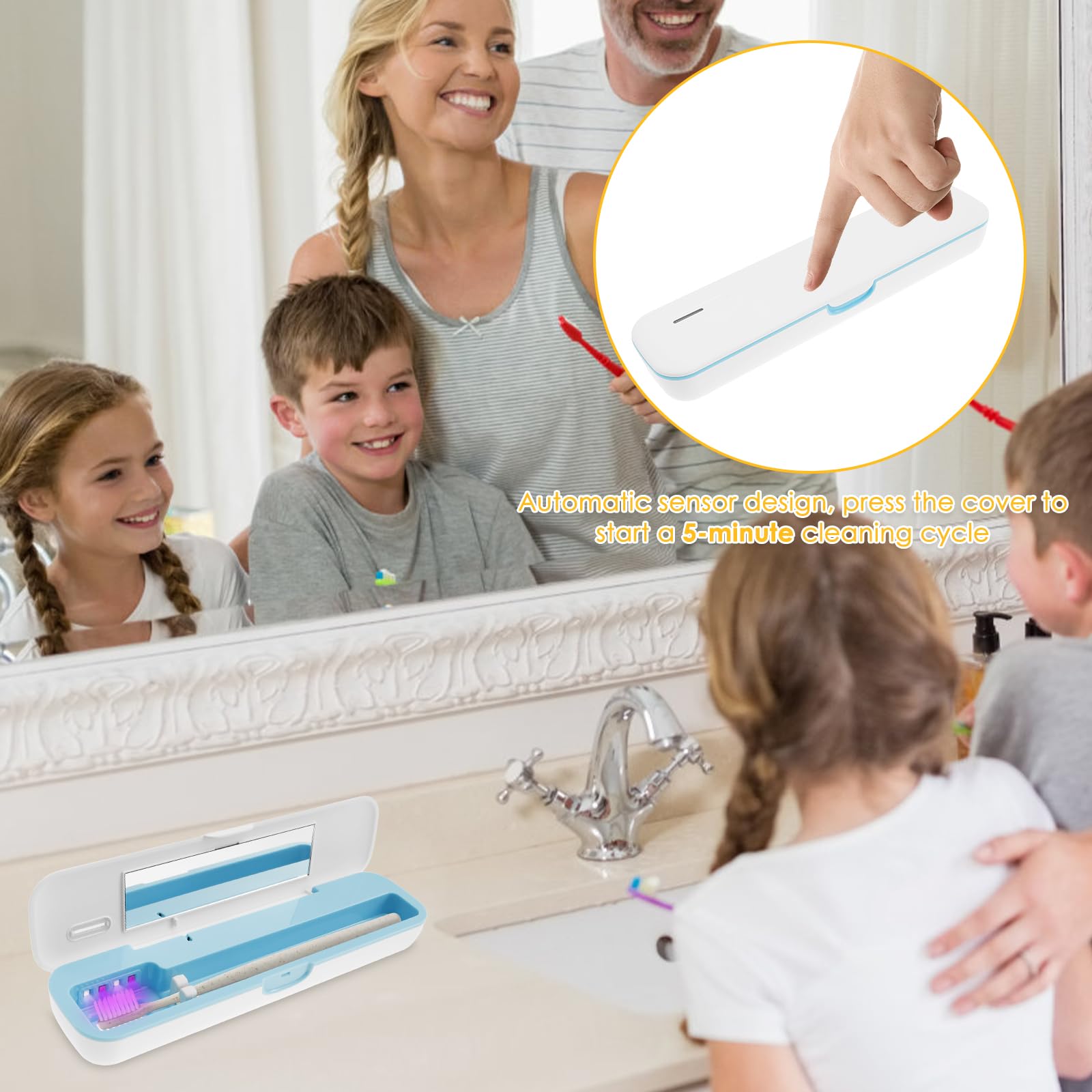 Portaspazzolino UV, disinfettante e sterilizzatore per famiglia/viaggi, regalo di compleanno per uomini
