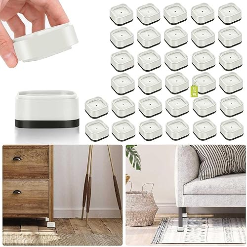 Miniatura 53 de 4 Pack Furniture Risers 1 Inch, Adjustable Bed Risers Heavy Duty for Table Desk Couch Chair Sofa Cabinet Bed Legs Dorm, Square Stackable Bed Raisers