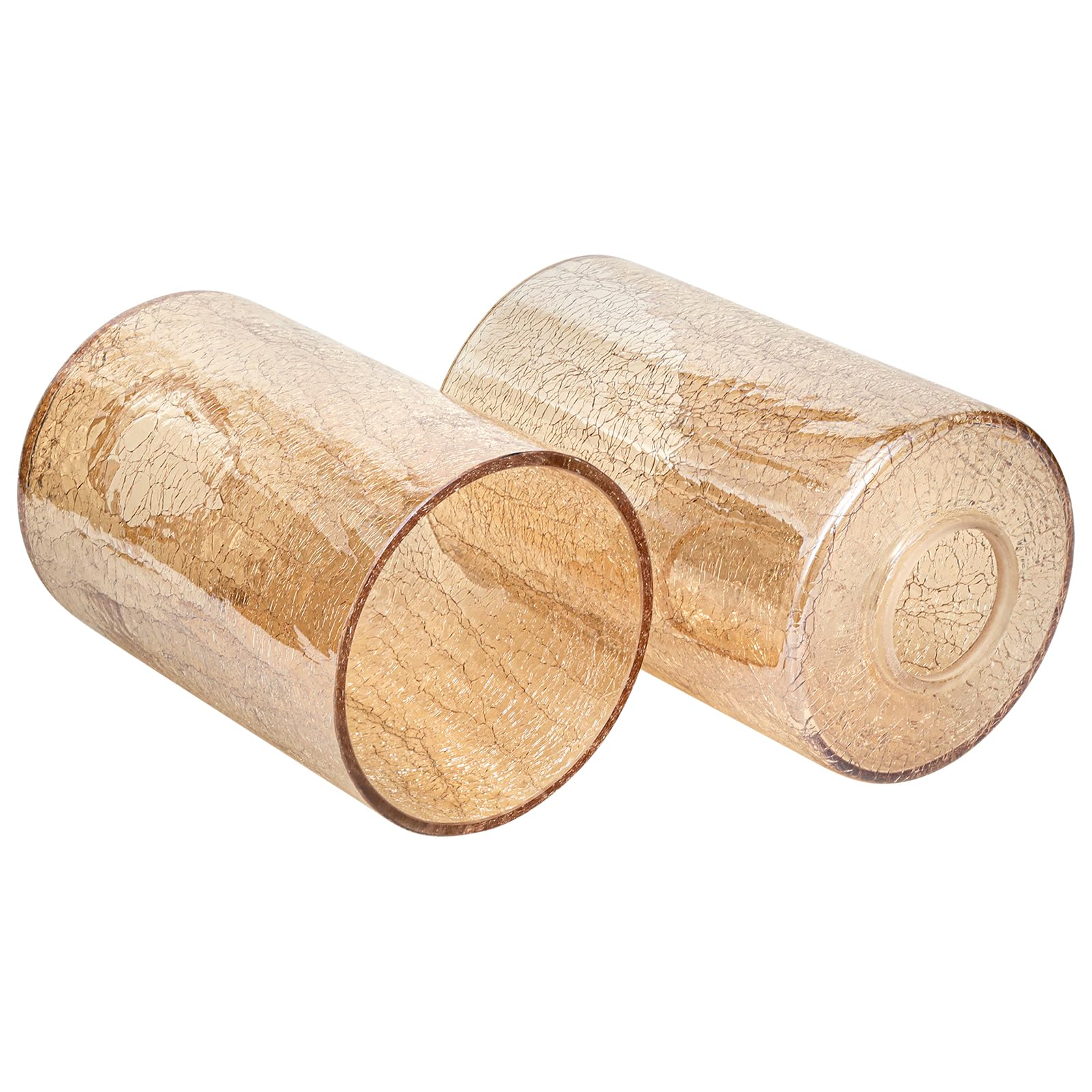 【ki-no】stripe shade、amber(techcountry) GoldSwift 3 Pack Amber Crackle Glass Lamp Shade Replacement