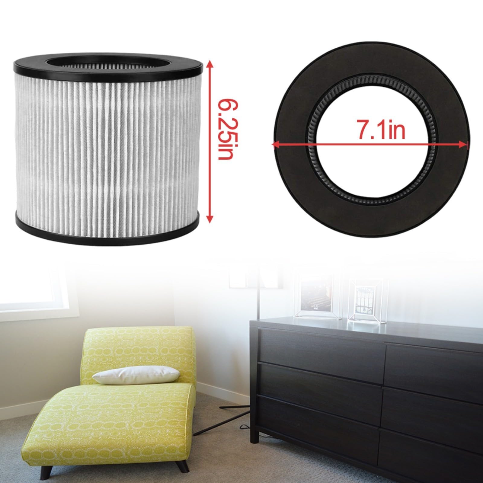 Filtri dell'aria di ricambio, confezione da 2/4 per Bissell 2801 e 2780 Series True Hepa (2 pezzi)