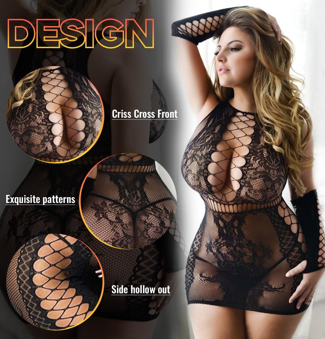 Women Sexy Lingerie Dresses Fishnet Nightwear Little Dress