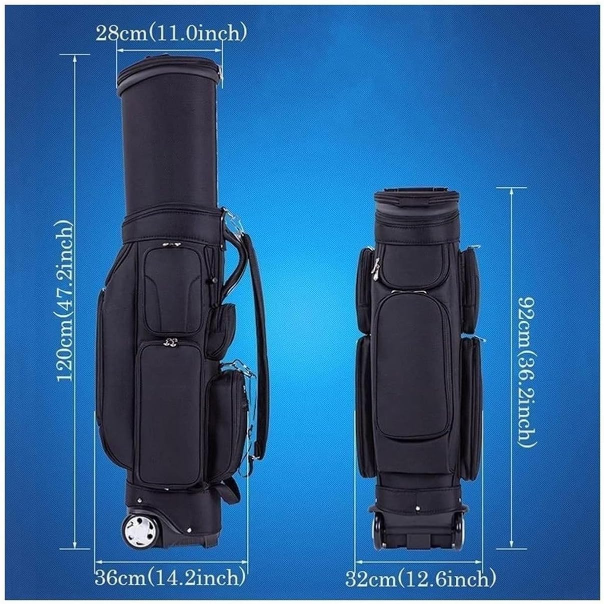 Portable Lightweight Golf Club Cart Bags Golf Club Carry Bags Golf Stand Bags for Men Women Golf Equipment (Color : Black)