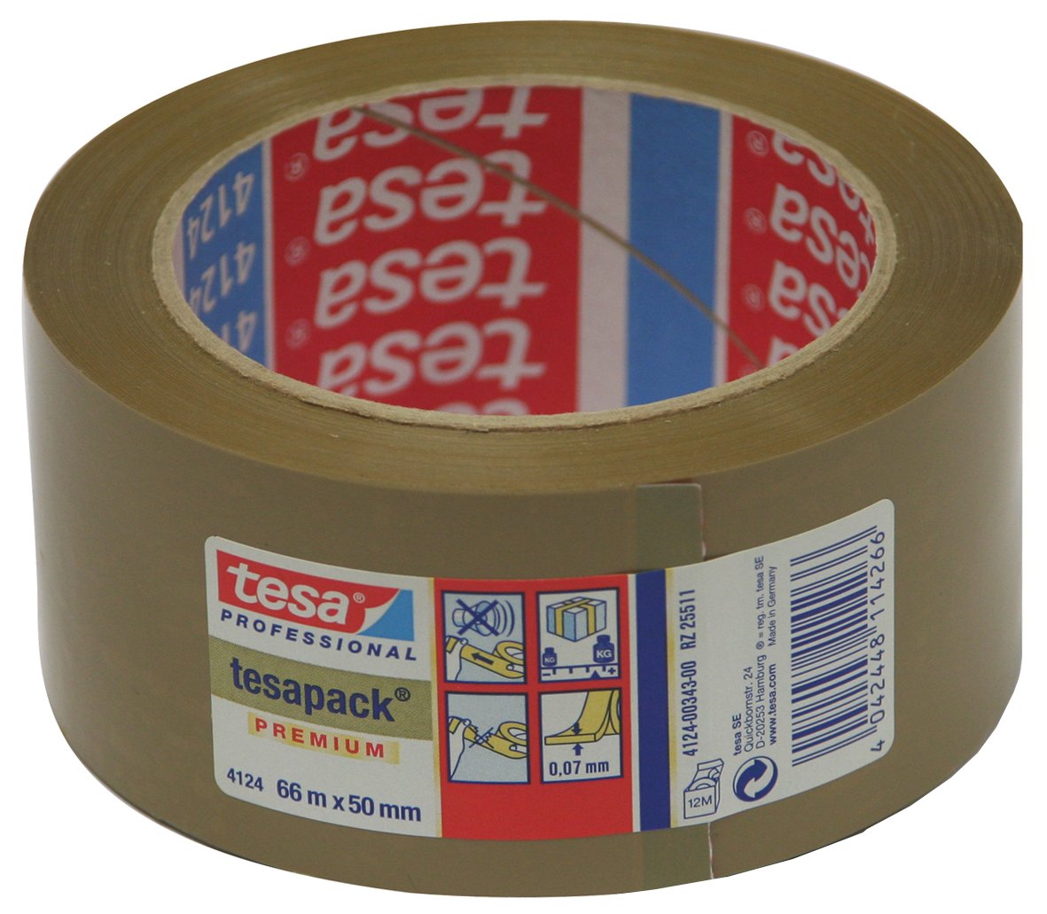 Tesa 04124-00342-00 Pack Premium Packing Tape 66 m x 50 mm Transparent