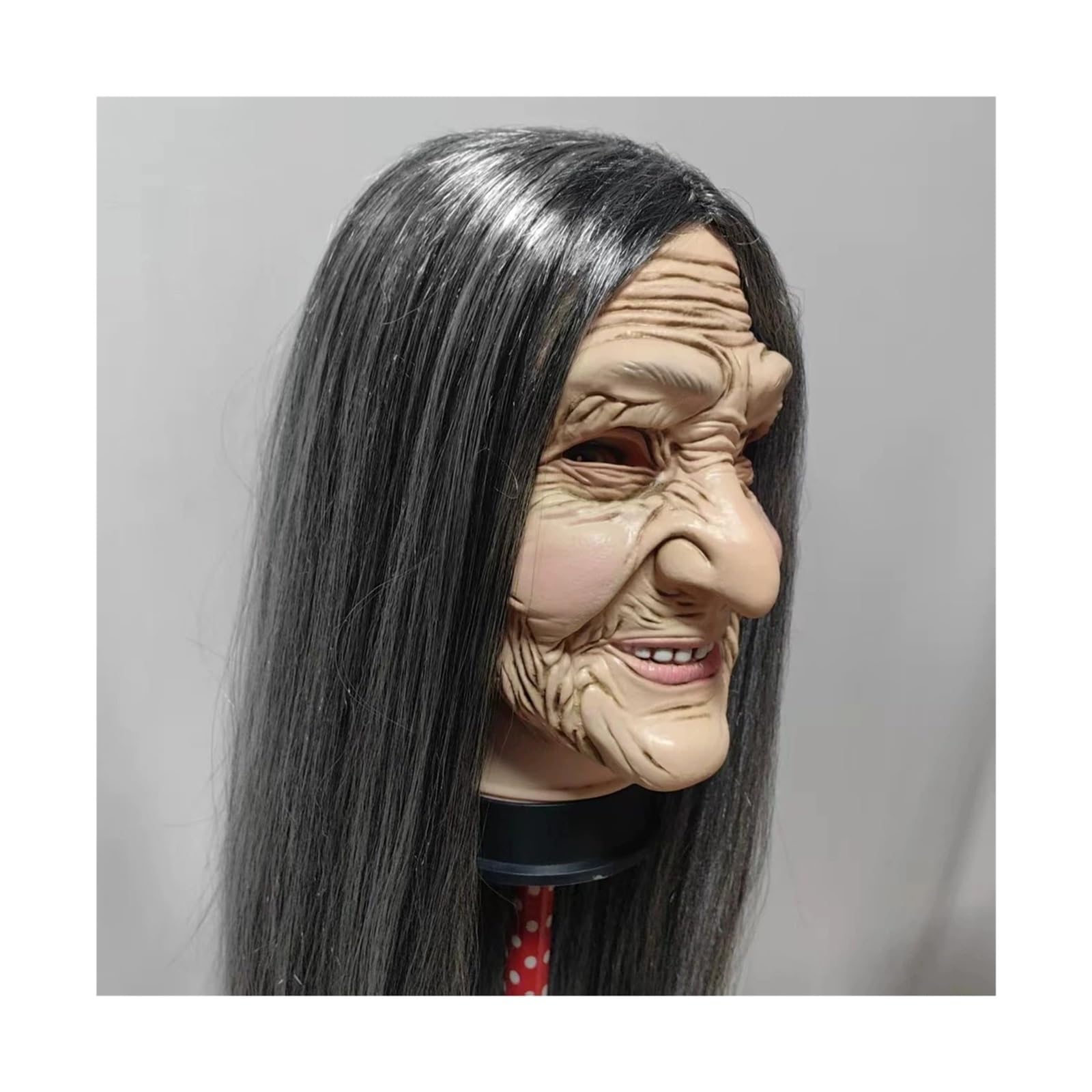 Generico Maschera da strega singola con parrucca grigia for Halloween