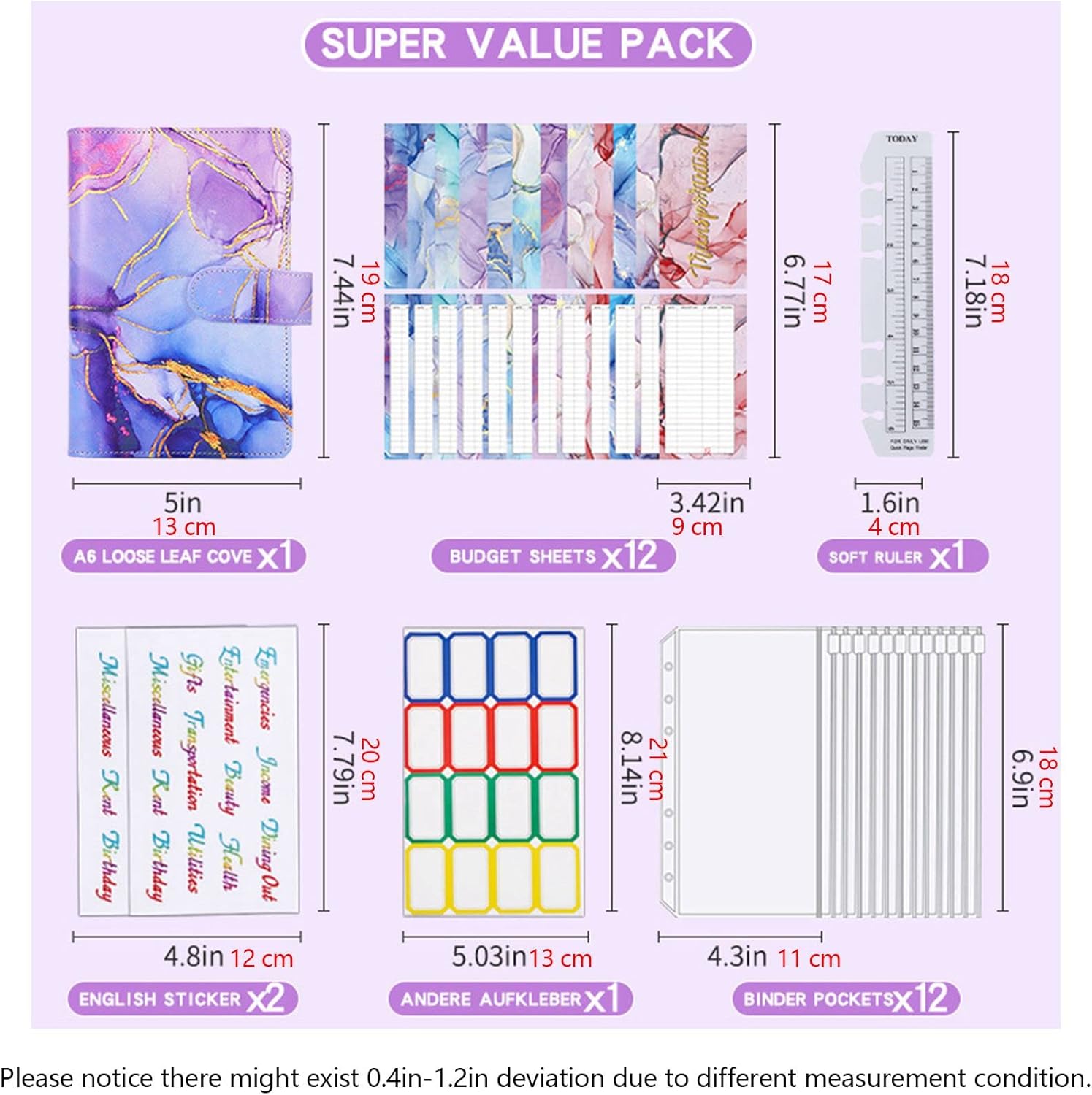 A6 Budget Binder Marbled Budget Binder Organizer,pu6 Hole Loose-Leaf Book Cash Budget,Money Saving Binder for Budgeting Budget Binder,Budget Binder with Cash Envelopes Cash Envelopes for : Office Products