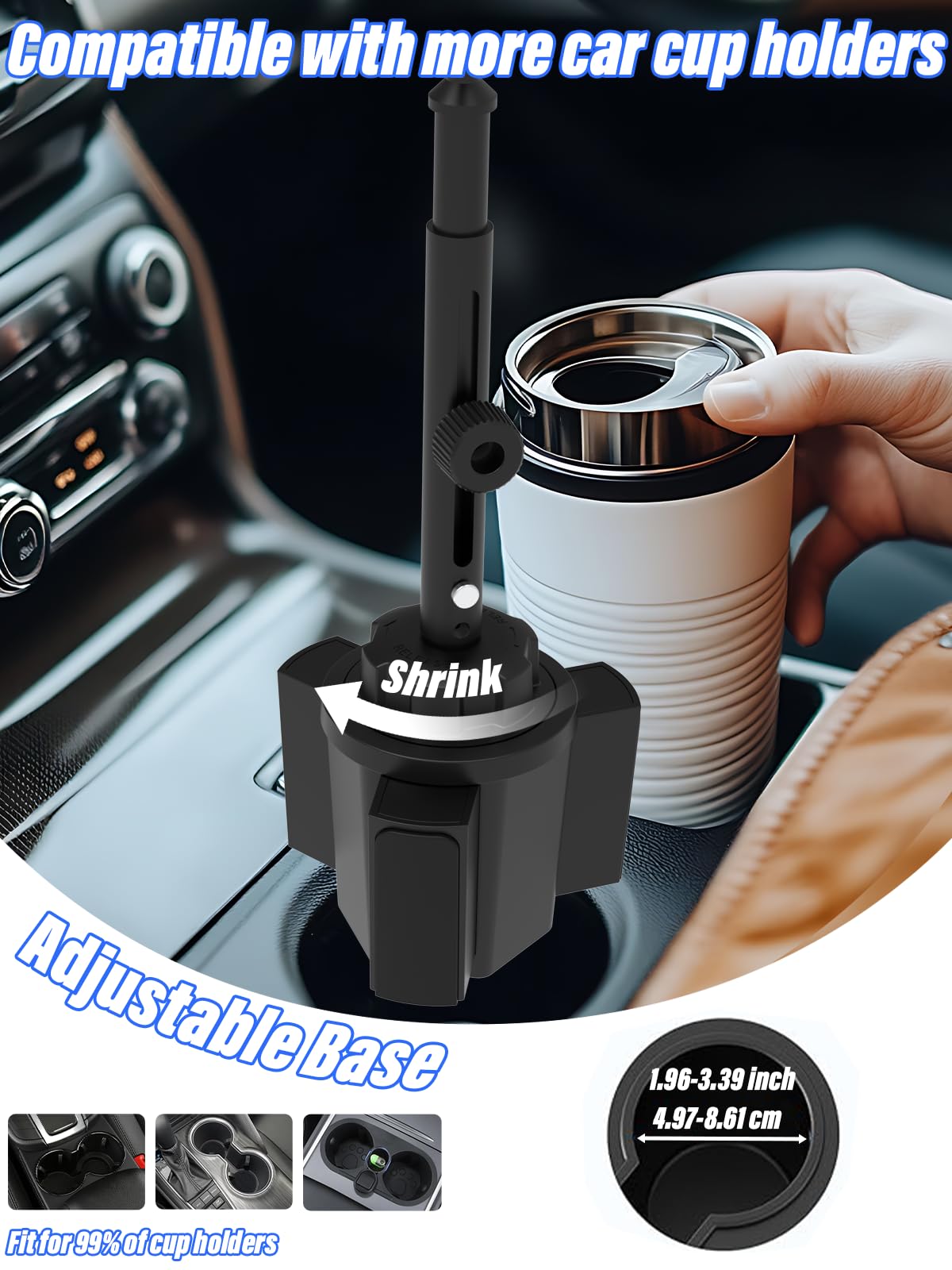 Tablet Halterung Auto Getränkehalter, [Max. 28.5cm Höhe] Metall Teleskoparm Stabil KFZ Becherhalter für iPad Pro/Air/Mini, Samsung Tab, iPhone 17, 4-13" Tablets & Handy, Dicke Hülle