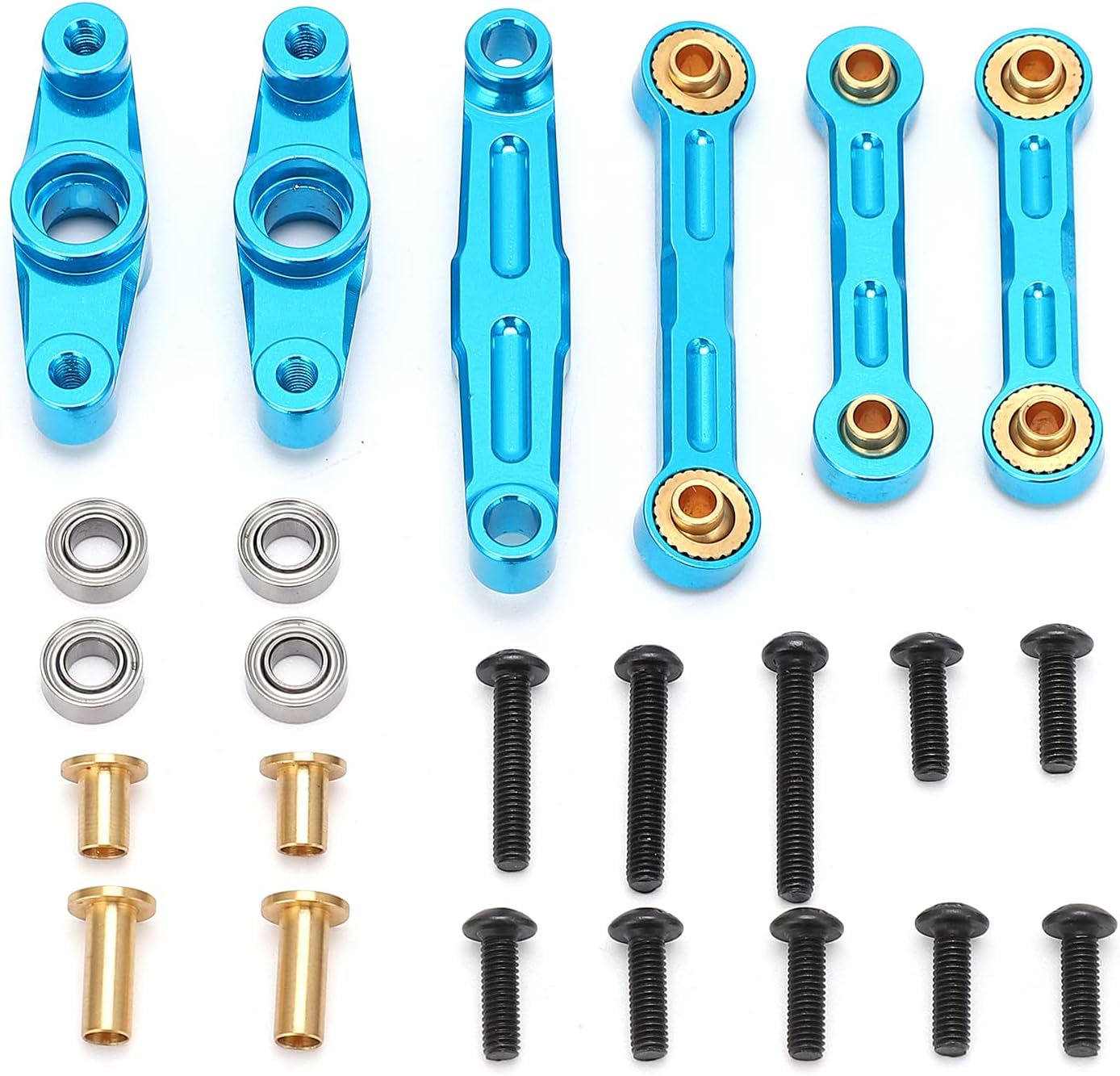 Cygmophing アルミ合金ボールベアリングクランクステアリングセットタミヤ TT02 1/10 RC カーアップグレードパーツ