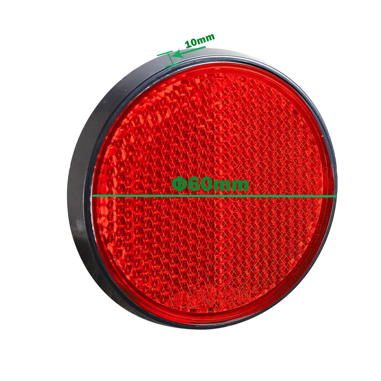 Catarifrangente Rosso Per Veicoli Industriali 65x35mm - 2 Pezzi Con Adesivo - Universale Per Camion, Rimorchio, Trattore, Autobus