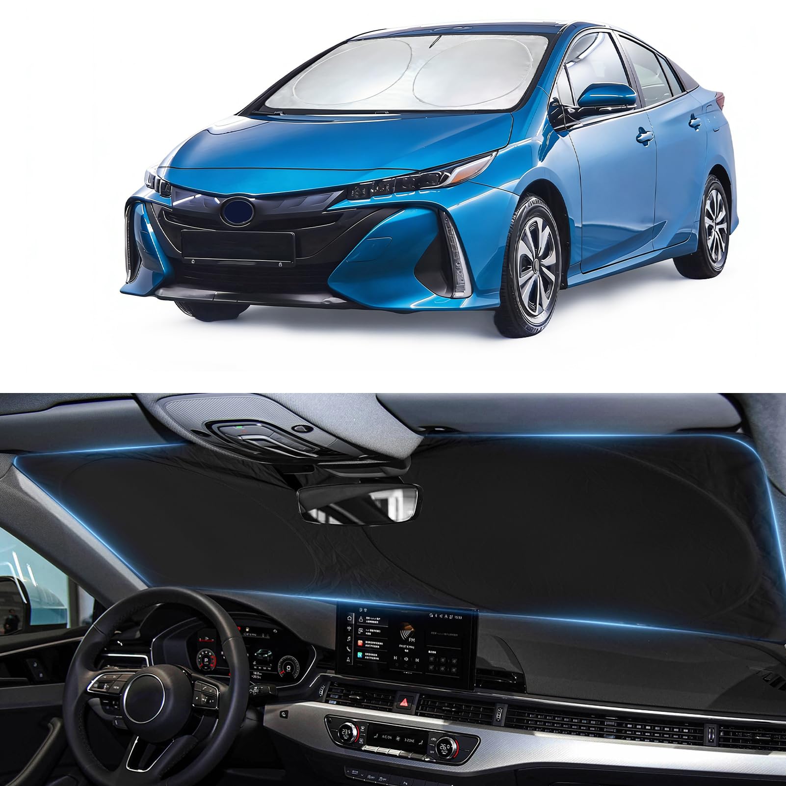 Windshield Sun Shade for Toyota Prius C 2012 2013-2019 Sunshade Sun Visor