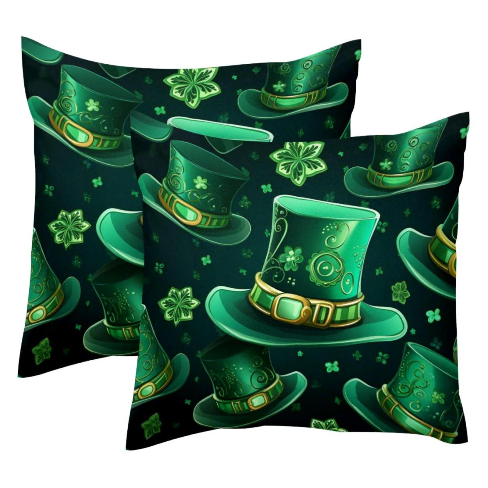 Housses de coussin velours Saint Patrick 50x50 cm anti-plis pour décoration durable
