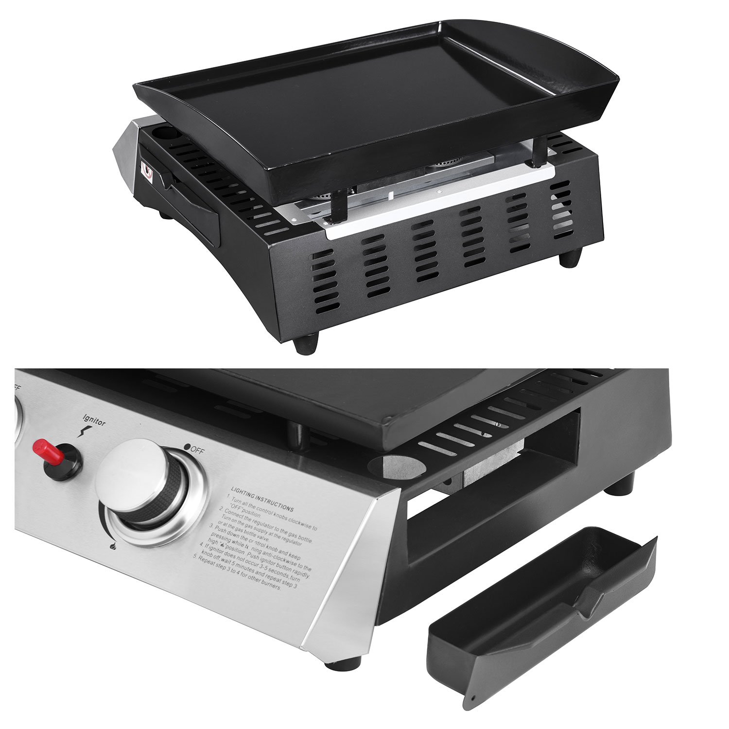 Plancha de gas MALA - 2 quemadores 5kW