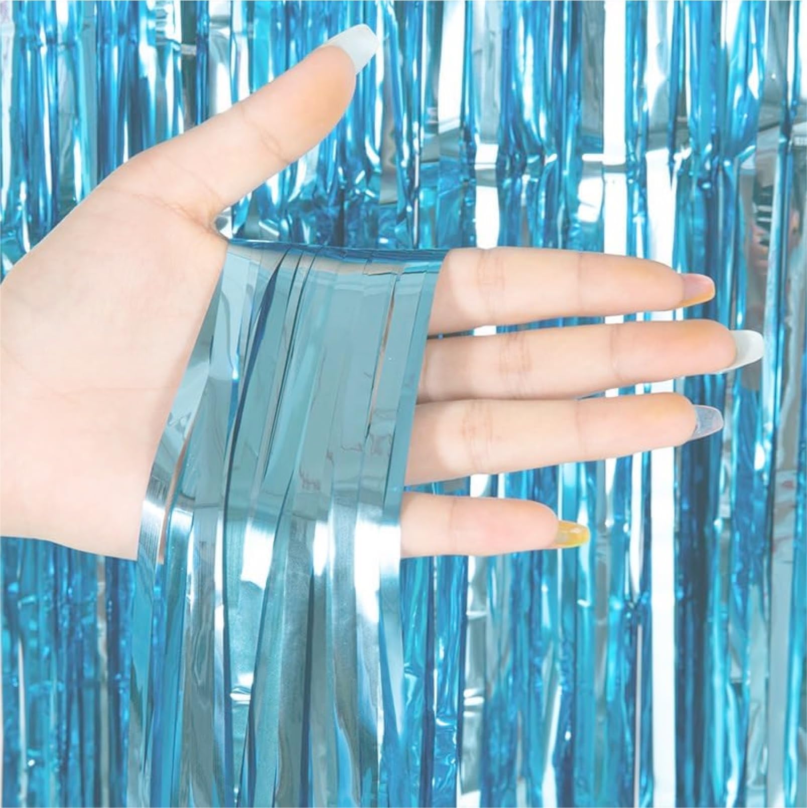 Tinsel - Tenda con brillantini, 200 x 100 cm, per telaio della porta, decorazione di Capodanno, 2026, per feste, matrimoni, decorazioni di compleanno per bambini e adulti (blu)