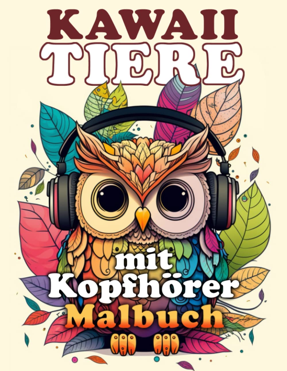 Kawaii Tiere mit Kopfhörer Malbuch - Bd. 1 - Mehr als 100 lustige Abbildungen mit süßen Tieren für Kinder, Mädchen und Jungen, Teenies, und einige Erwachsene (Adorable Animals Coloring Books)