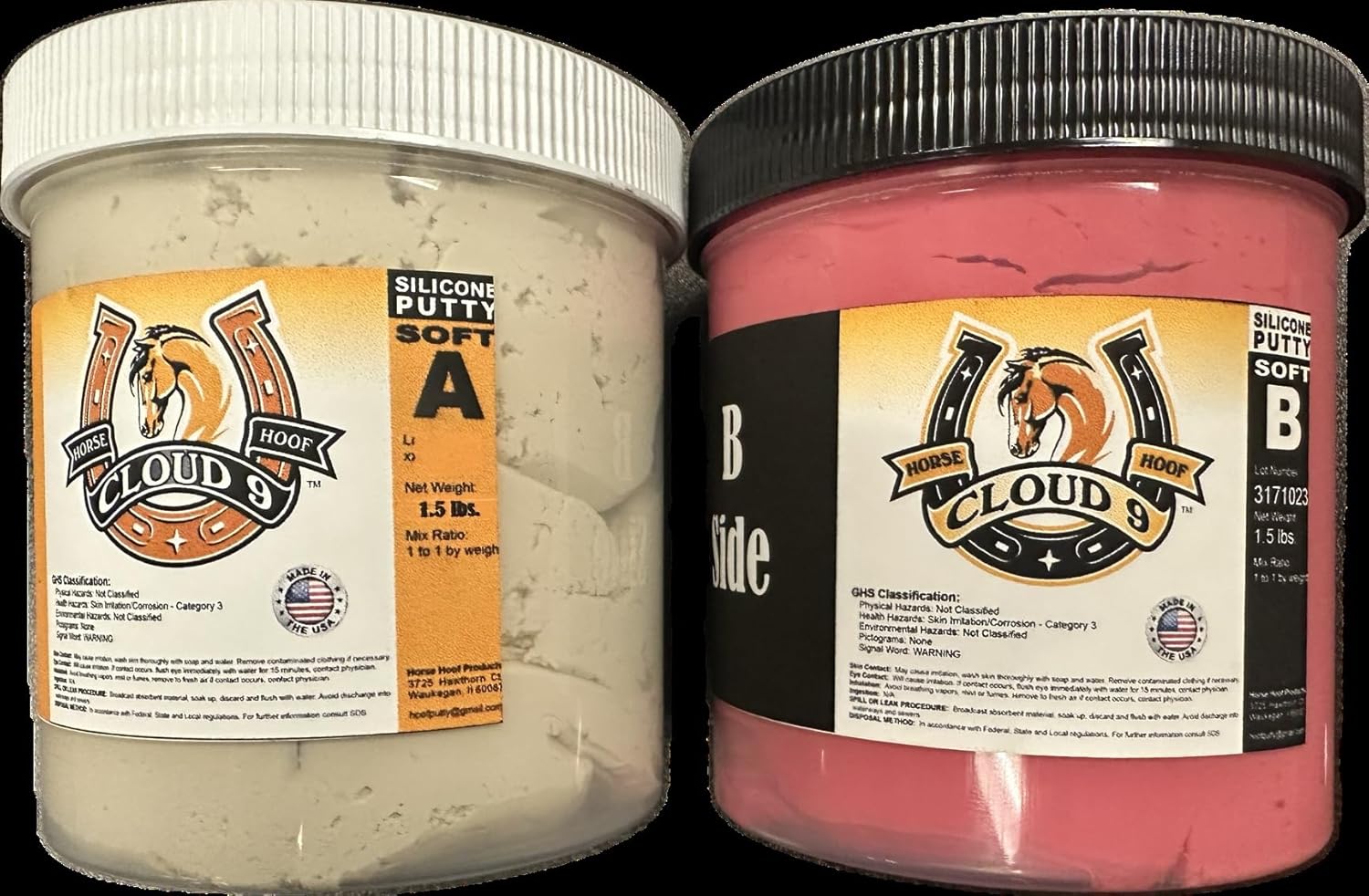 Cloud 9 Equine Putty - Soft Shore 25 (3 Lbs, Pink) | Advanced Anti-Slip Hoof Care and Support for Crack Repair, Packing, Corrective Shoeing, Hoof Pads, Impressions, More