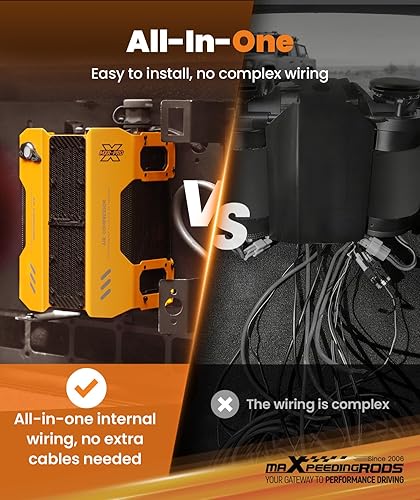 Miniatura 5 de maXpeedingrods Kit de compresor de aire a bordo de 4 cilindros de 12 V, 200 PSI, inflador de neumáticos de camión resistente, tanque de aire