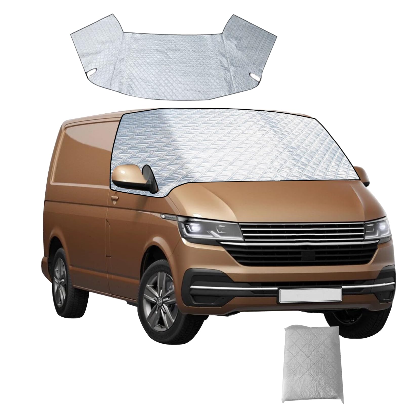 Zewnętrzna termiczna osłona przedniej szyby do VW T6 2016-2022, srebrna składana osłona przedniej szyby, osłona przedniej szyby, odporna na śnieg, mróz, lód, wodoodporna osłona