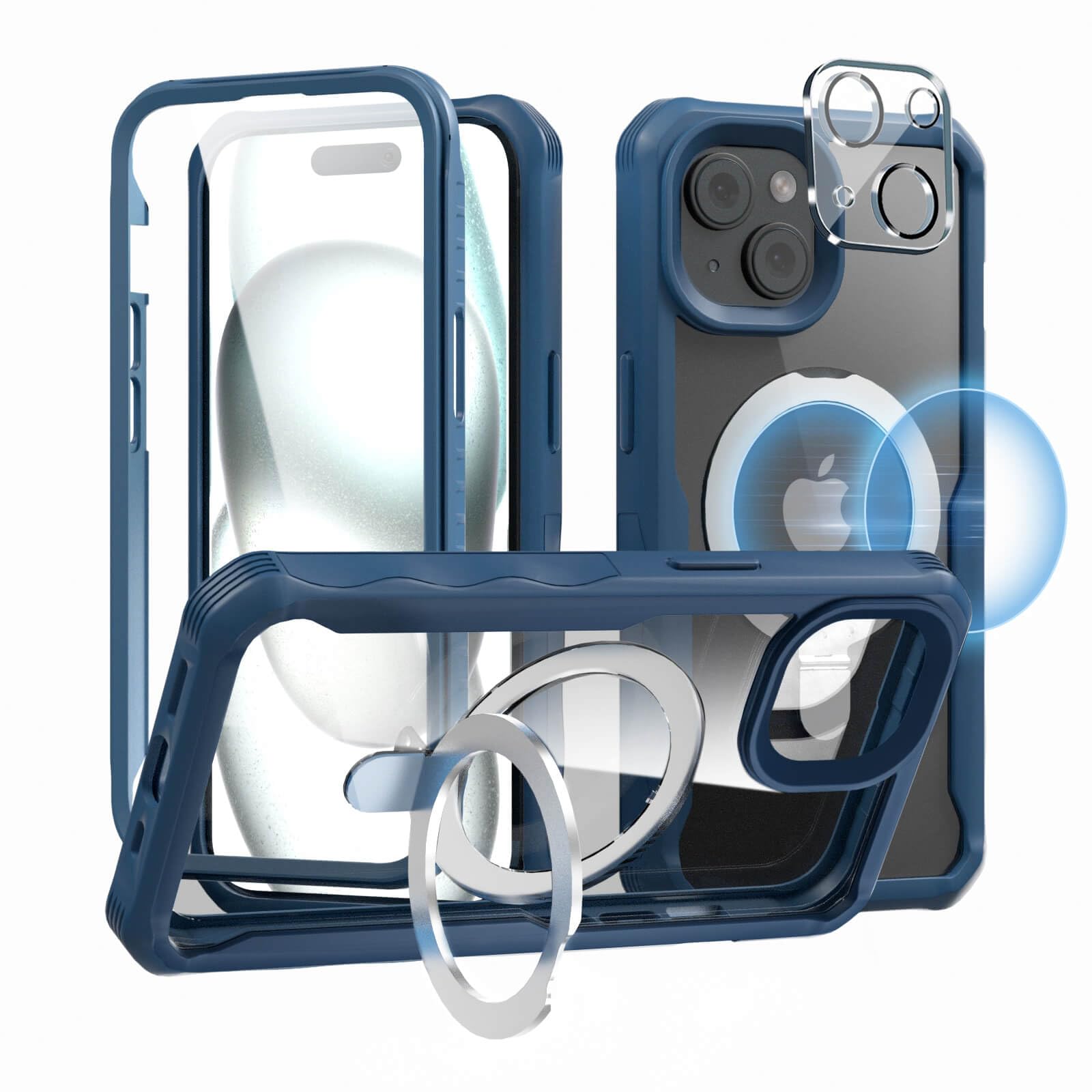 Coque iPhone 15 compatible MagSafe antichoc intégrale avec support - 7