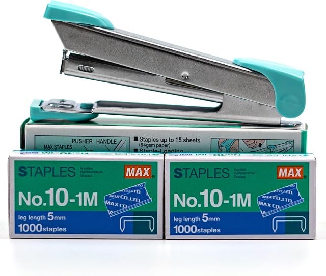 Max HD-10 Stapler Set with 2 Boxes (2000) Staples.