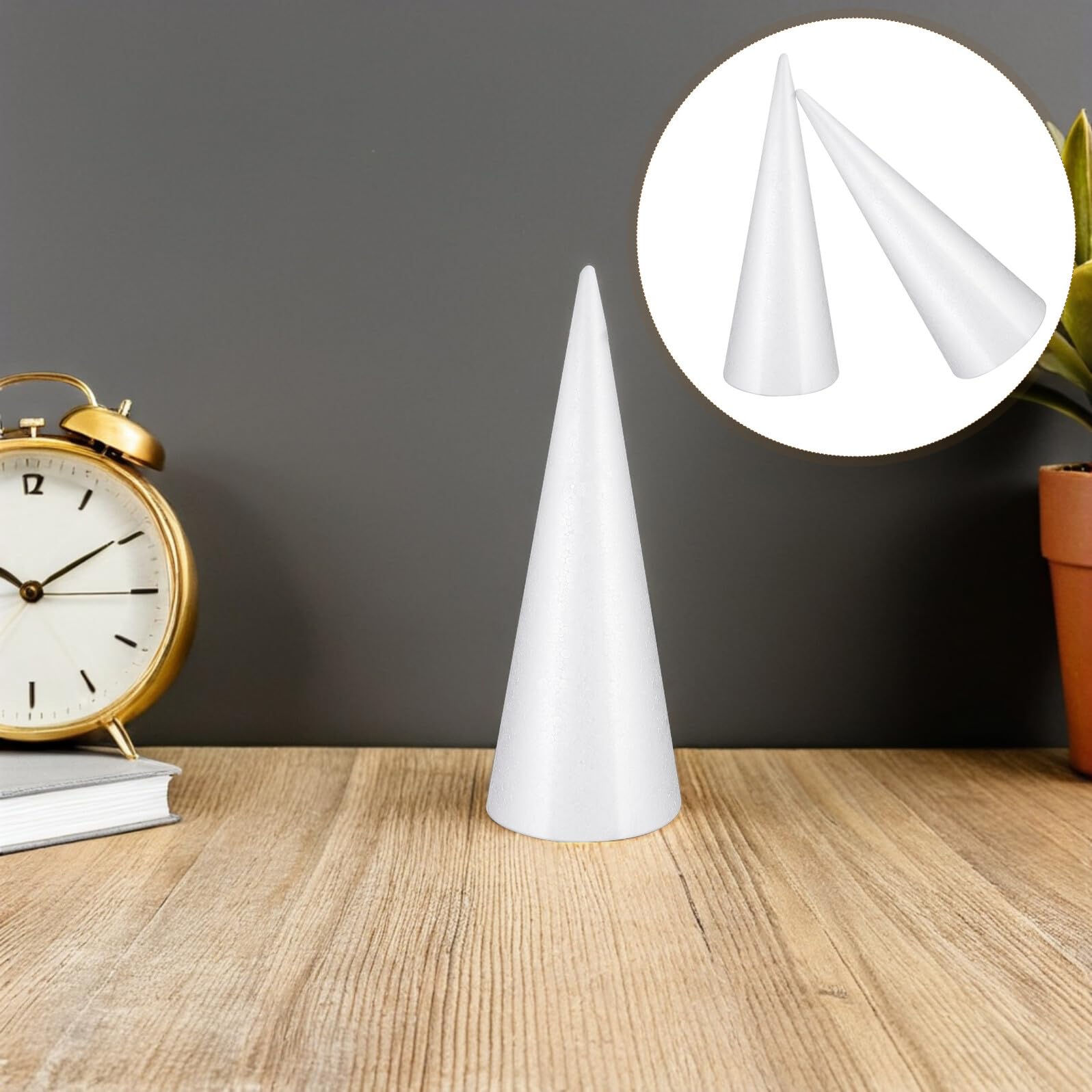 FOMIYES 6 Coni di Schiuma Bianca in Polistirolo 30 CM Coni Floreali e per Lavoretti Natalizi Base Robusta per Decorazioni Artigianali Alberi di Natale Matrimoni e Feste