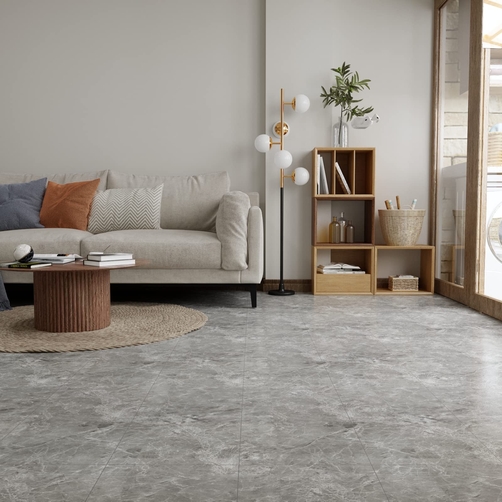 Piastrelle Adesive Effetto Cemento - PVC 60x30cm Per Pavimenti, 24 Pezzi - Foto 10