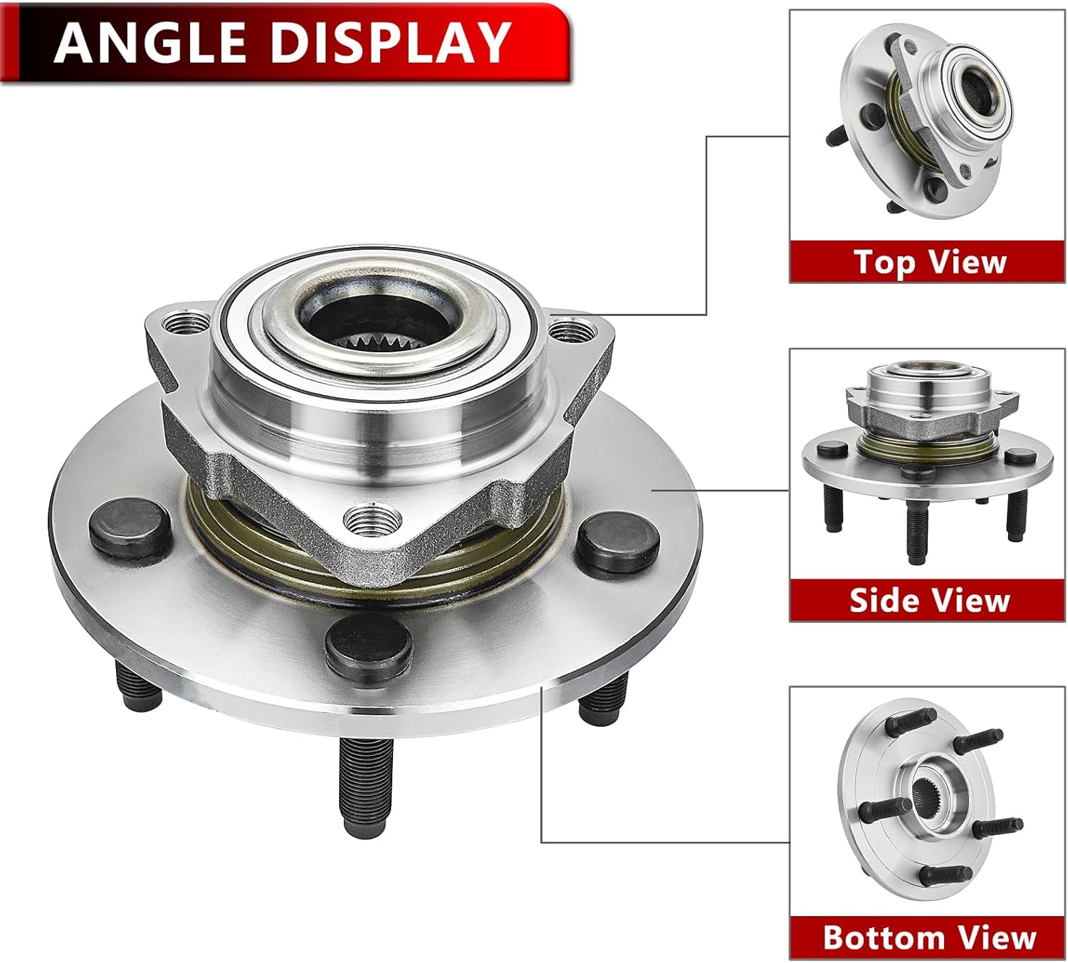 515072 Front Wheel Hub and Bearing Assembly for Dodge Ram 1500 2002 2003 2004 2005 2006 2007 2008 Non-ABS 5 Lug