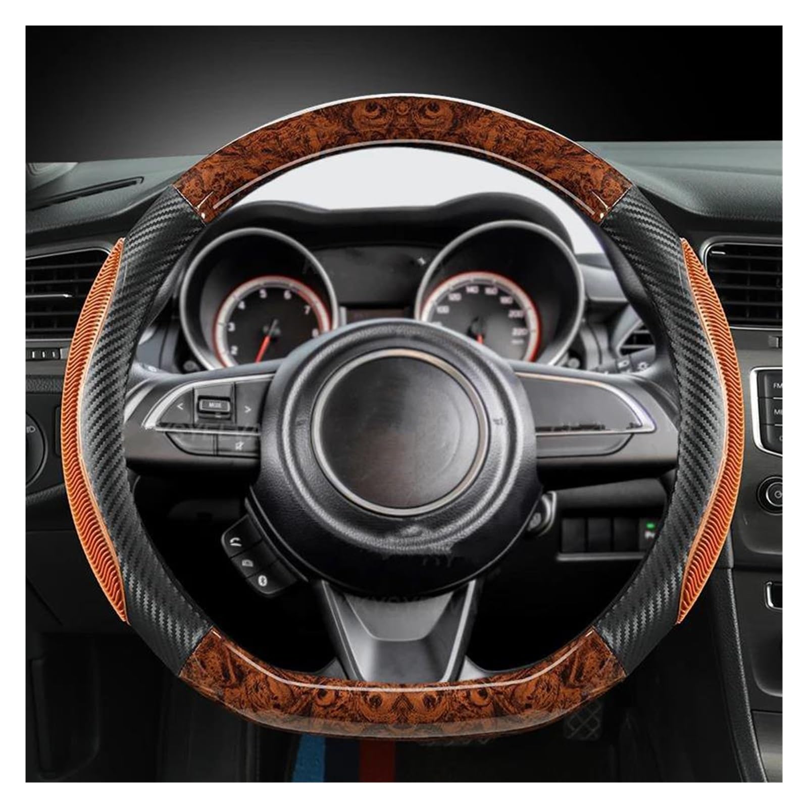 Pokrowiec na kierownicę samochodu, 38 cm, w kształcie litery D, do Suzuki, Swift, Dzire 2017, 2018, 2019, 2020, 2021, 2022, kawowy, kawowy