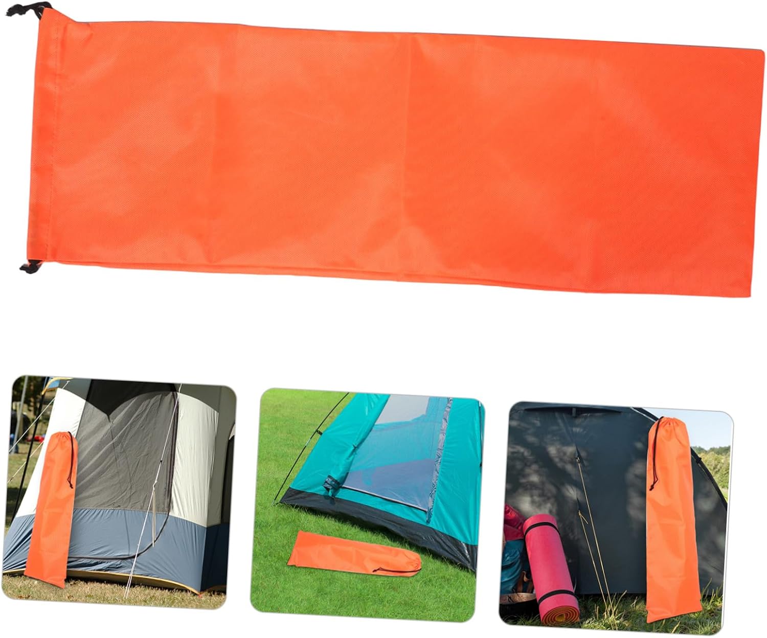 2pcs Waterproof Oxford Cloth Tent Pole Bag with Drawstring Closure, 32x10 Inches, Versatile Storage for Party Tent Poles and Tripods, Outdoor Camping Carrying Pouch in Orange