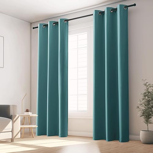 Miniatura 71 de KGORGE - Cortinas opacas grises para dormitorio 2 paneles, 42 x 63 pulgadas con ojales, cortinas de oscurecimiento de habitación con aislamiento