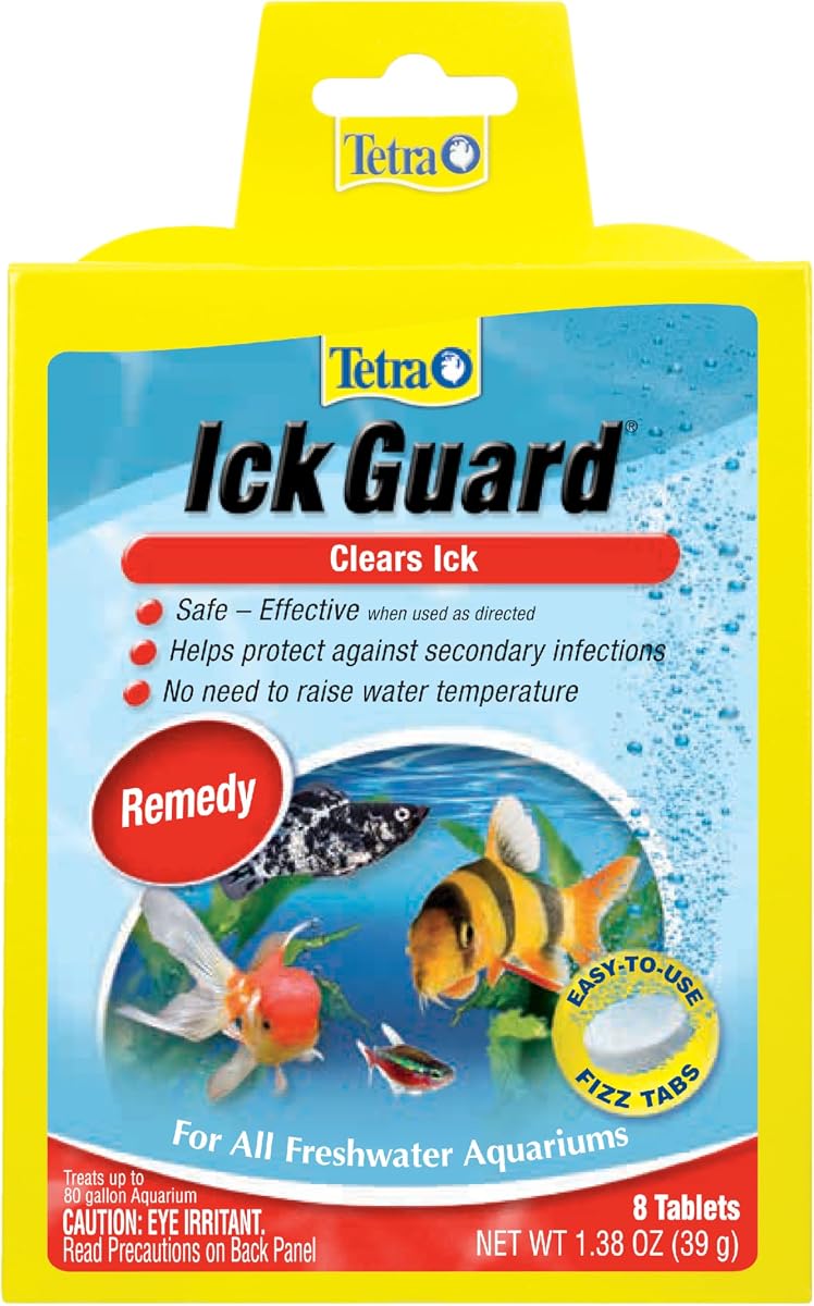 Tetra Ick Guard Conditioning Remedy for Fish, 8 Count | Clears Ick On Freshwater Fish, Prevents Secondary Infection, Easy-To-Use Fast-Dissolving Fizz Tabs, 1 Tab Treats 10 Gallons